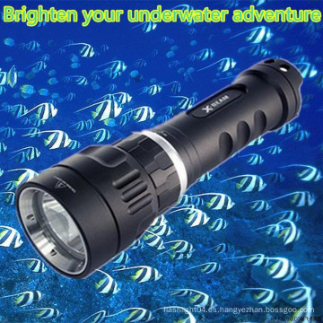 Hi-max Batería recargable magnética 100m impermeable buceo submarino cree linterna led de aluminio portátil para buceo